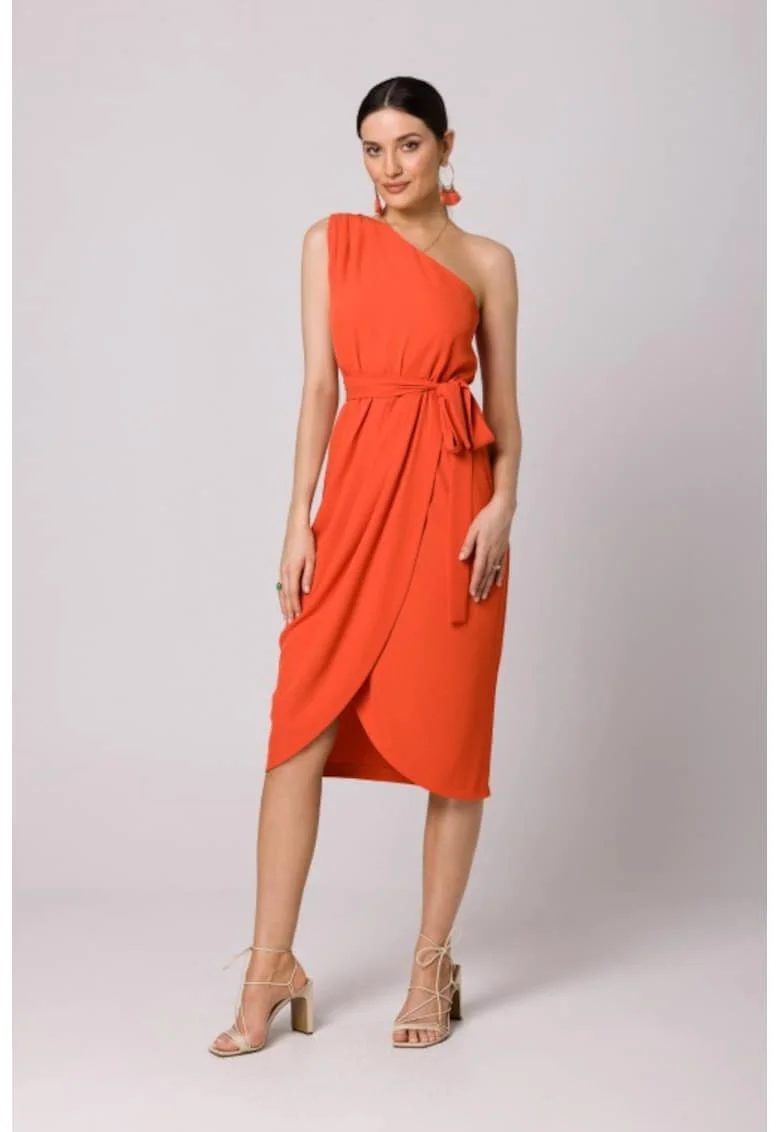 Rochie eleganta cu un umar,, Portocaliu