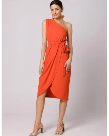 Rochie eleganta cu un umar,, Portocaliu