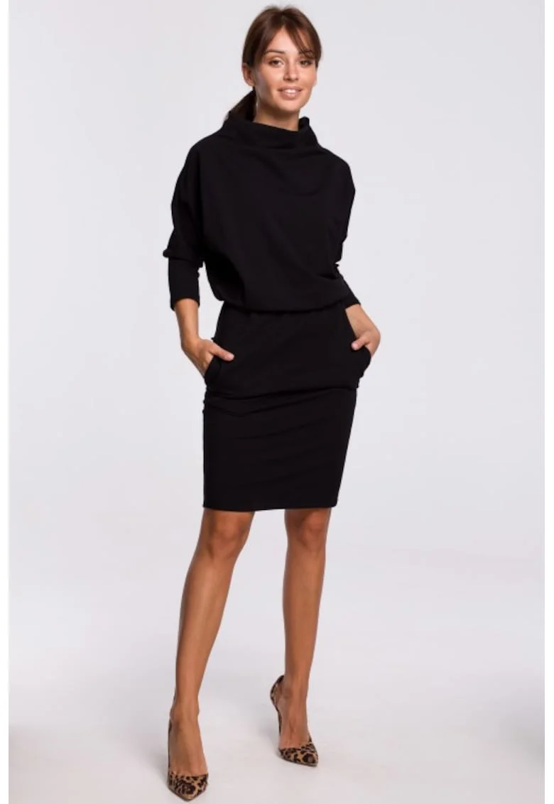 Rochie mulata cu maneci kimono,, Negru
