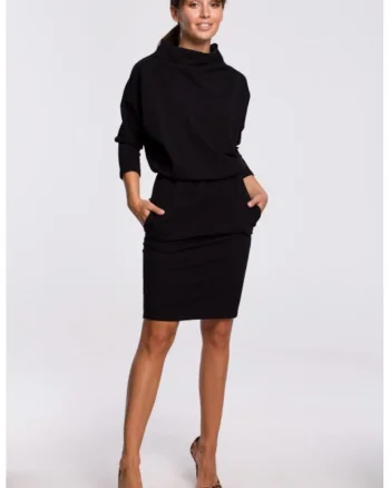 Rochie mulata cu maneci kimono,, Negru