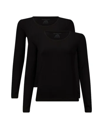 Bluza de casa cu decolteu rotund Lara, Negru