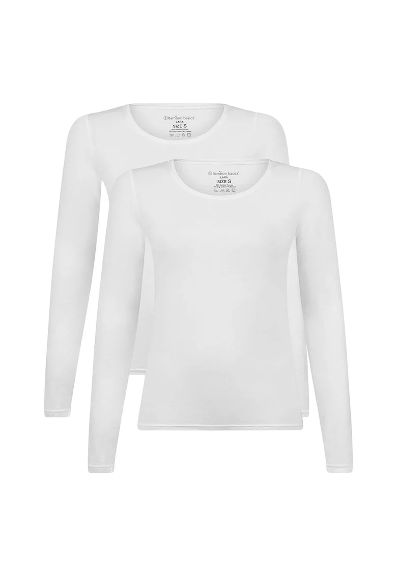 Bluza de casa cu decolteu rotund Lara, Alb