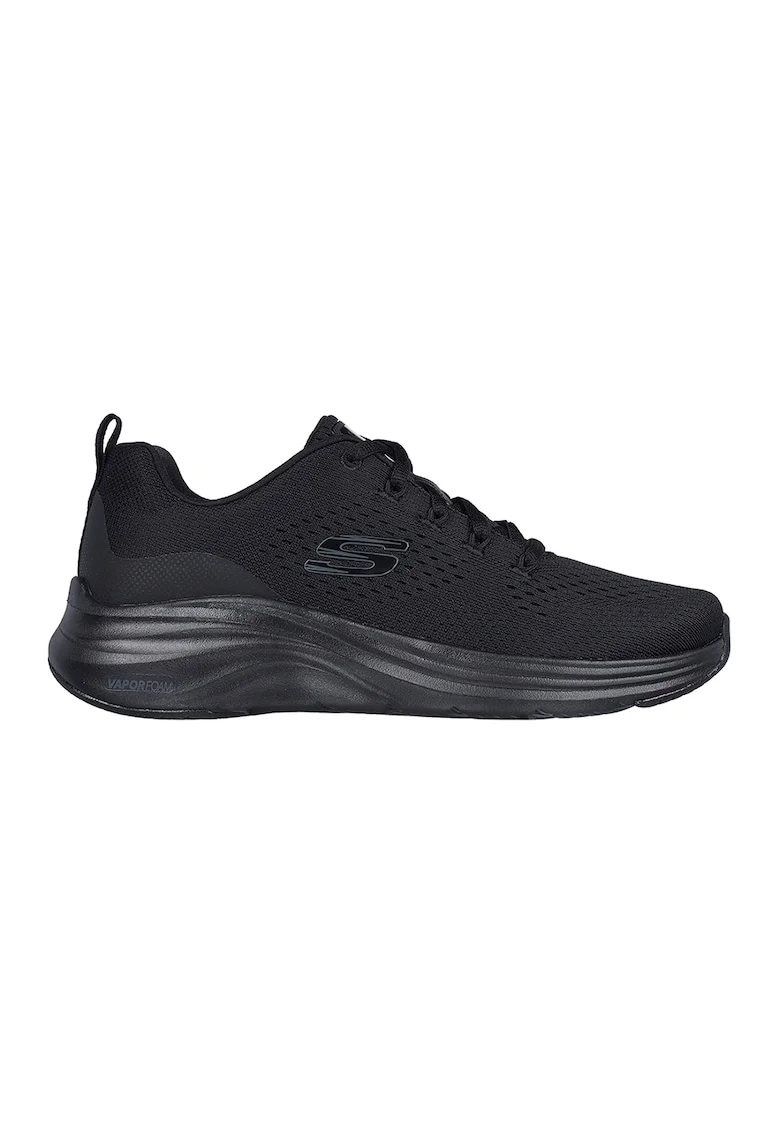 Pantofi sport de piele ecologica cu sireturi, Negru