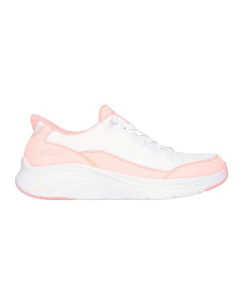 Pantofi sport cu garnituri de piele ecologica Contour, Alb/Coral