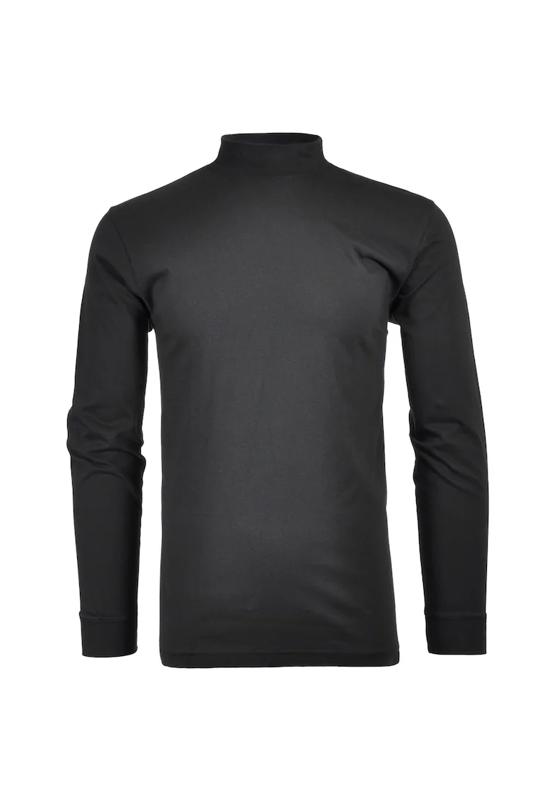 Bluza regular fit cu guler mediu, Negru