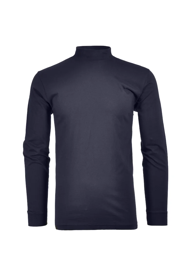 Bluza regular fit cu guler mediu, Albastru inchis