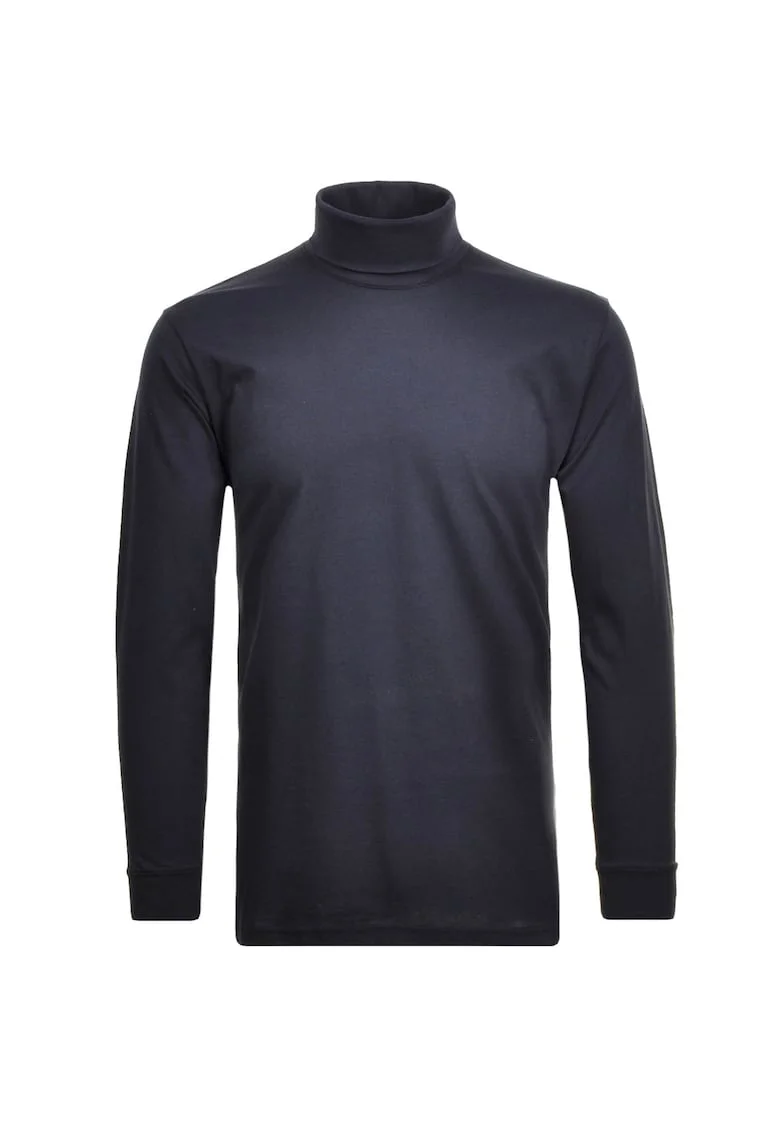 Bluza uni cu guler inalt, Albastru inchis