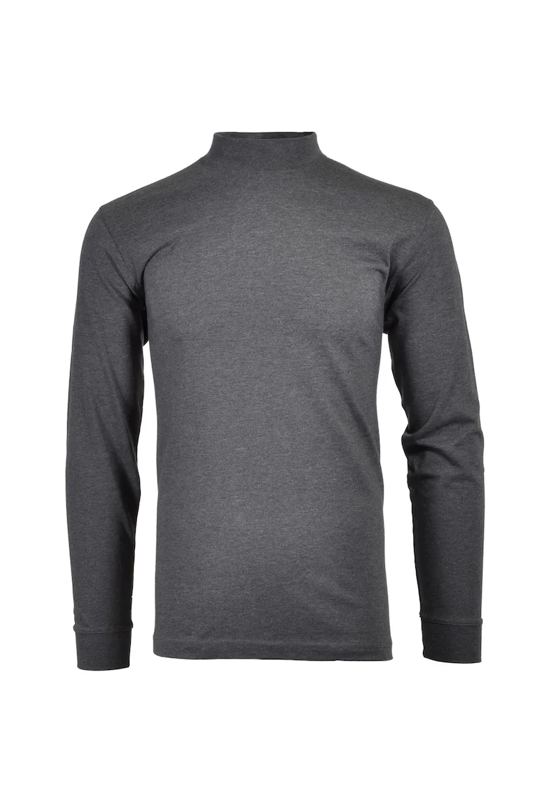 Bluza regular fit cu guler mediu, Gri inchis