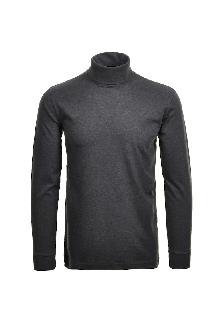 Bluza uni cu guler inalt, Gri inchis