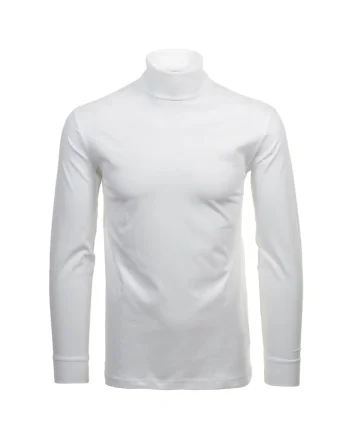 Bluza uni cu guler inalt, Alb