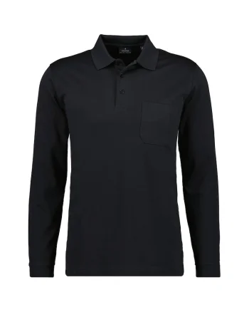 Bluza polo uni de bumbac, Negru
