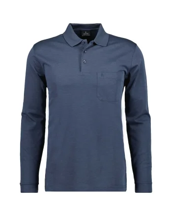 Bluza polo uni de bumbac, Albastru