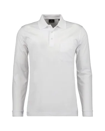 Bluza polo uni de bumbac, Alb