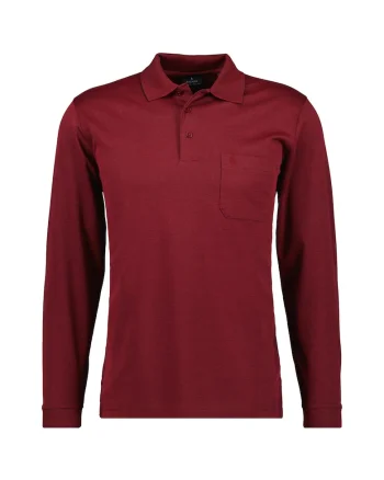 Bluza polo uni de bumbac, Rosu