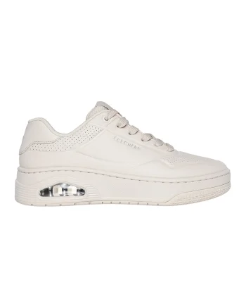 Pantofi sport din piele ecologica Uno Court, Crem