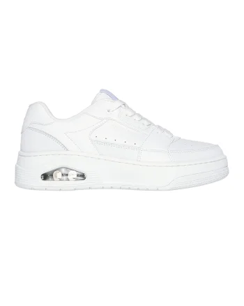 Pantofi sport din piele ecologica si piele Uno Court, Alb/Lila