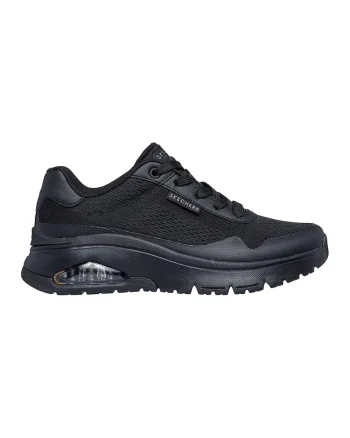 Pantofi sport din material textil cu talpa wedge si insertii din piele ecologica Uno Flex, Negru