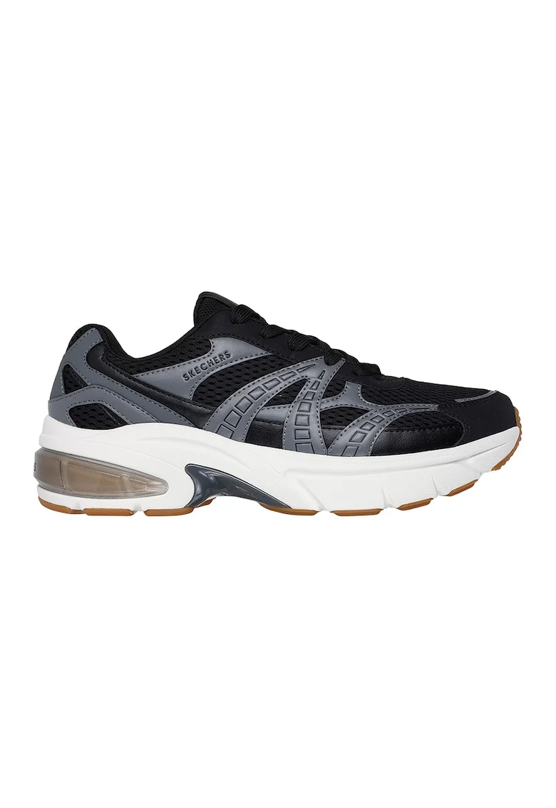 Pantofi sport din plasa cu garnituri din piele ecologica Shadow Stel, Negru/Gri