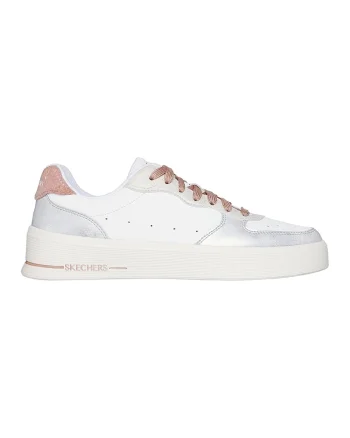 Pantofi sport din piele ecologica Hiland, Alb/Argintiu