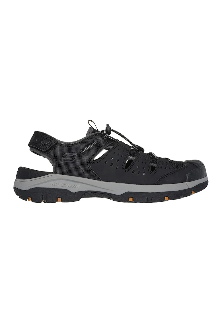 Sandale de piele ecologica si material textil Tresmen Menard, Negru