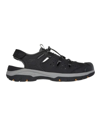 Sandale de piele ecologica si material textil Tresmen Menard, Negru