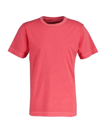Tricou din bumbac cu decolteu la baza gatului si broderie logo discreta, Rosu