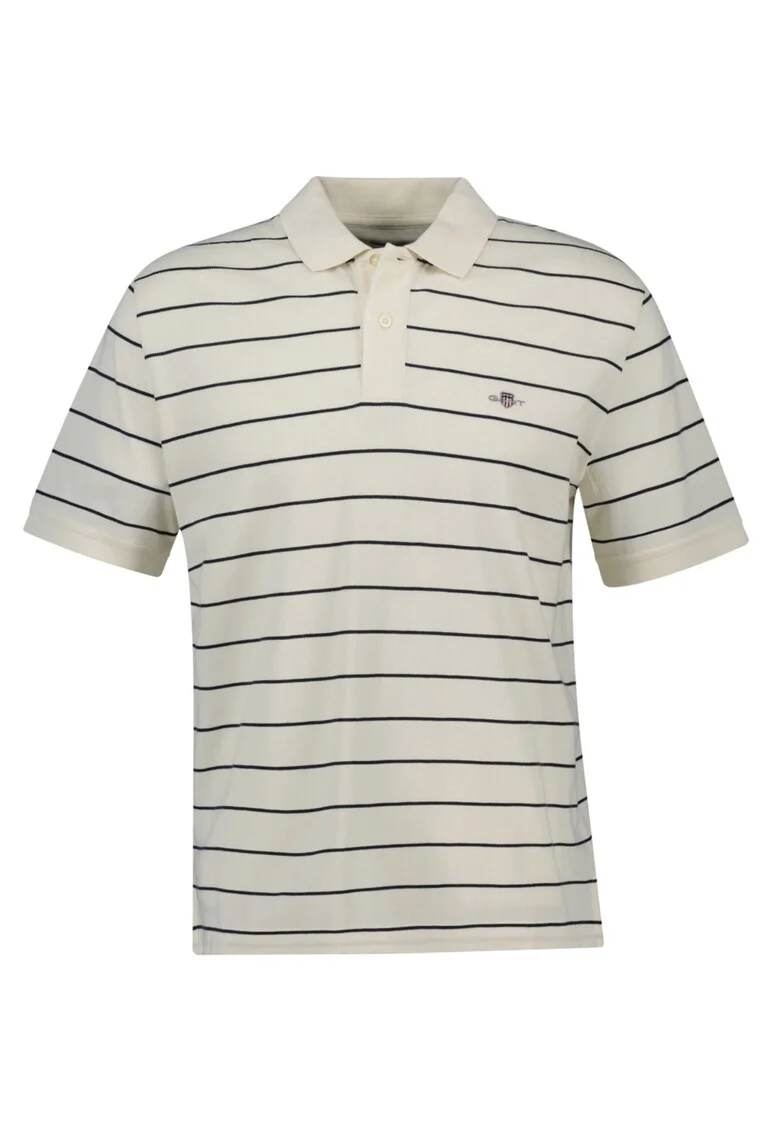 Tricou polo cu model in dungi, Alb