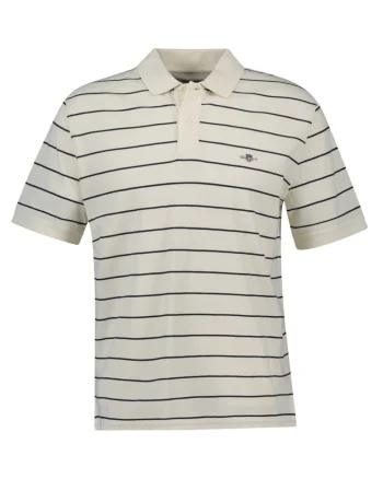 Tricou polo cu model in dungi, Alb