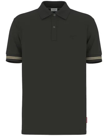 Tricou polo cu model texturat, Negru