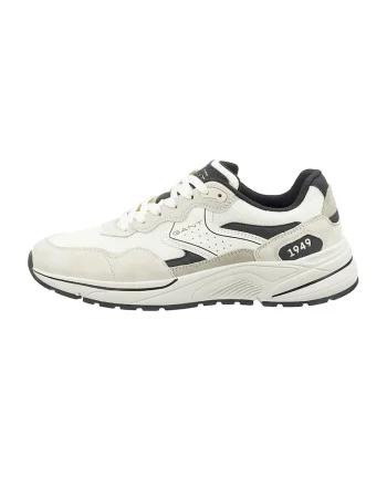 Pantofi sport de piele intoarsa cu insertii de plasa Jaybro, Negru/Bej deschis
