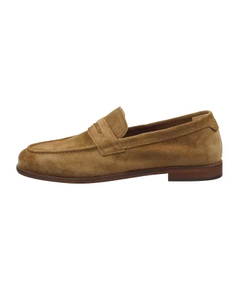 Pantofi loafer de piele intoarsa Kemood, Maro