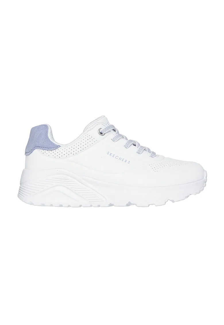 Pantofi sport de piele ecologica Uno Lite, Alb/Albastru lavanda