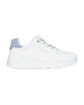 Pantofi sport de piele ecologica Uno Lite, Alb/Albastru lavanda