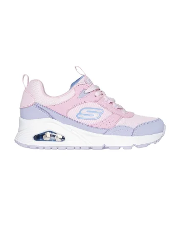 Pantofi sport din piele ecologica cu sireturi, Roz deschis/Lila