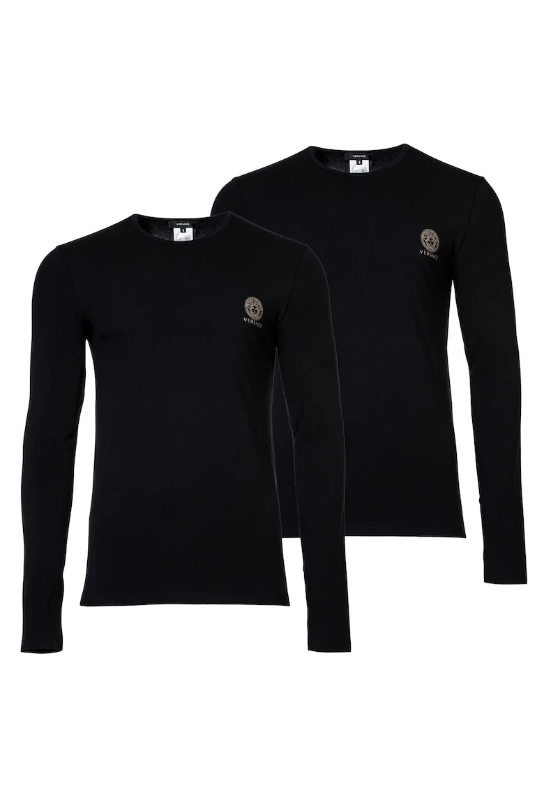 Set de bluze din amestec de bumbac - 2 piese, Negru