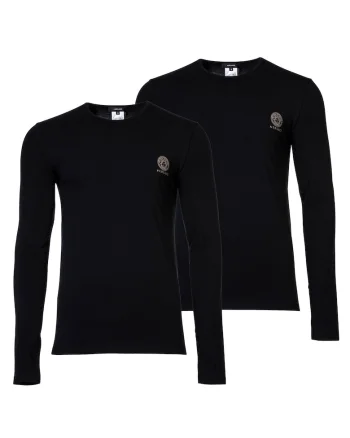 Set de bluze din amestec de bumbac - 2 piese, Negru