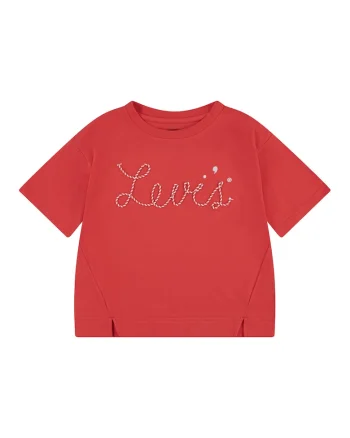 Tricou cu imprimeu logo, Rosu/Alb murdar
