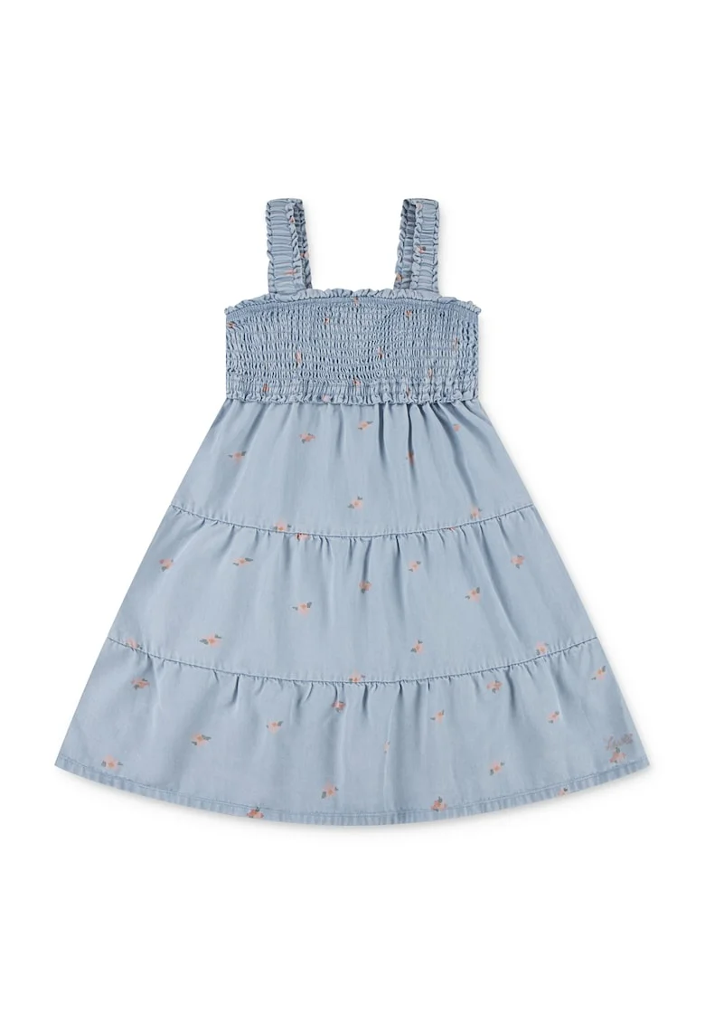 Rochie din lyocell cu model floral, Galben/Verde inchis/Albastru deschis