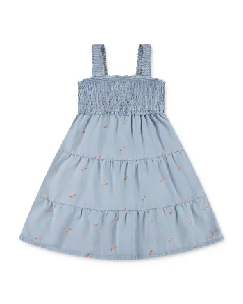 Rochie din lyocell cu model floral, Galben/Verde inchis/Albastru deschis