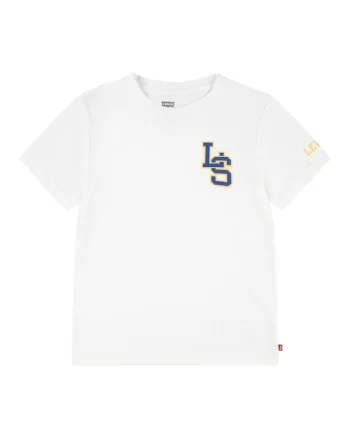 Tricou din amestec de bumbac cu logo, Alb optic