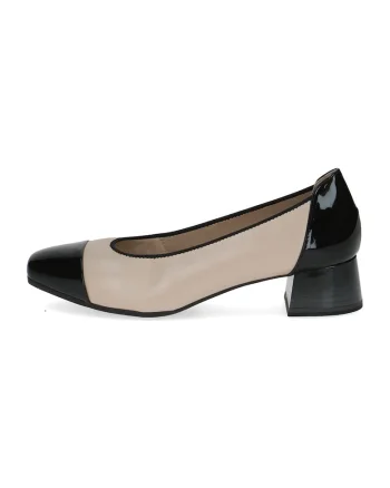 Pantofi cu insertii de piele, Negru/Bej