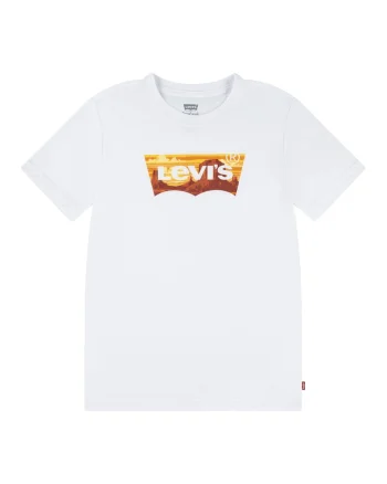Tricou cu decolteu la baza gatului si imprimeu logo, Alb/Maro scortisoara