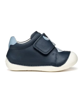 Pantofi sport Tutim de piele cu inchidere velcro, Albastru deschis/Bleumarin