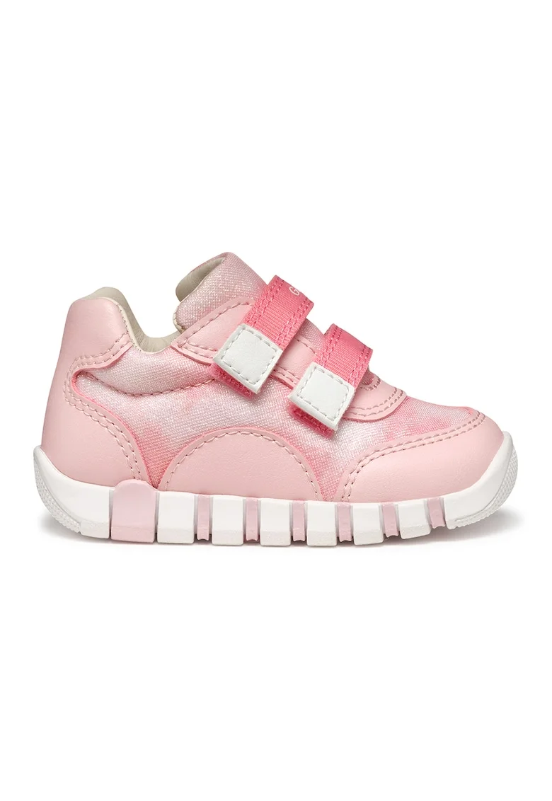 Pantofi sport Iupidoo cu velcro si insertii stralucitoare, Roz somon