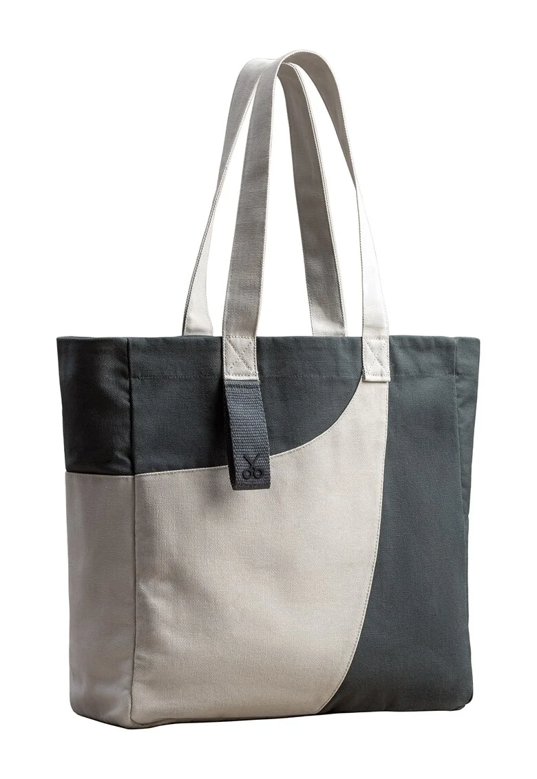 Geanta tote unisex Meclo, Crem/Gri inchis