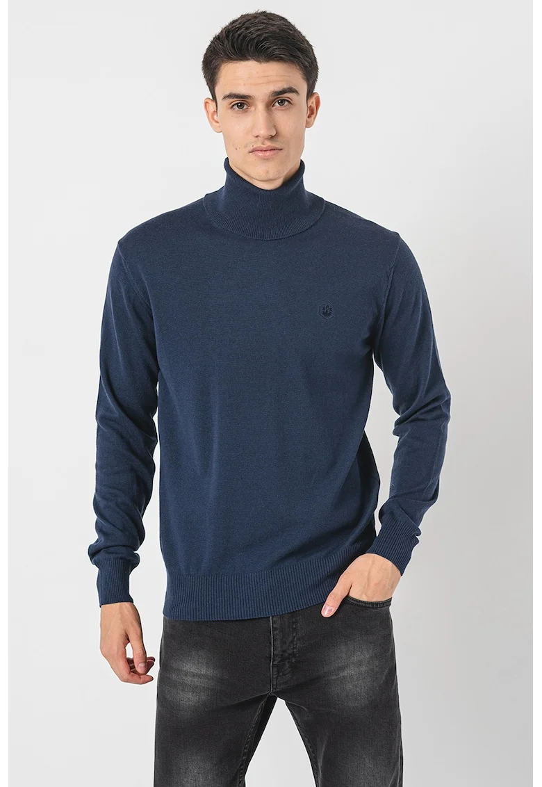 Pulover cu guler inalt, Bleumarin