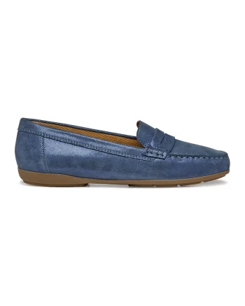 Pantofi loafer de piele Genuine, Albastru inchis
