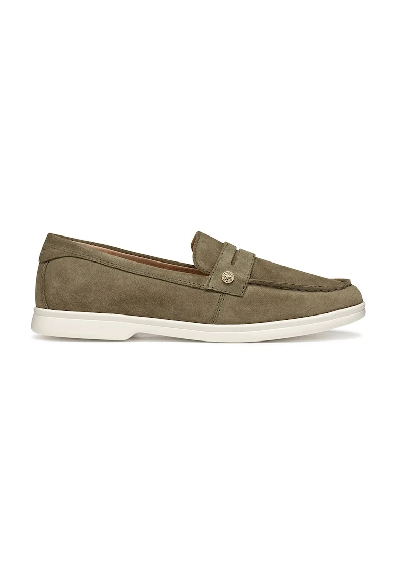 Pantofi loafer din piele intoarsa, Kaki
