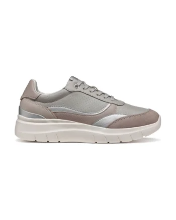 Pantofi sport cu garnituri din piele intoarsa, Maro inchis/Gri inchis