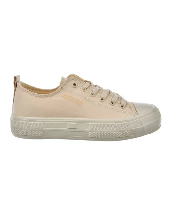 Tenis flatform de panza, Bej